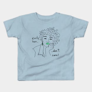 curly hair don't care Kids T-Shirt